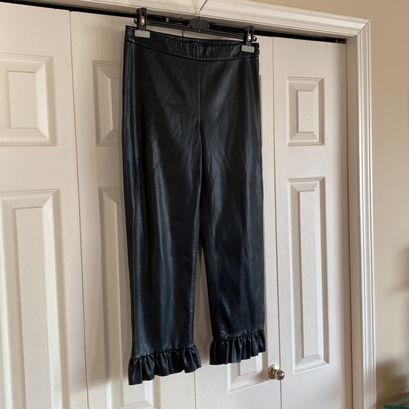 Zara black faux leather capris. Size medium, measurements are in photos posted. - Picture 12 of 12